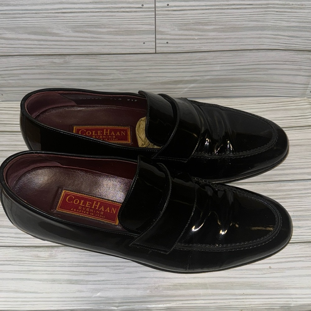 Gently used Cole Haan Evening Patent Leather Shoes (crafted in Italy)